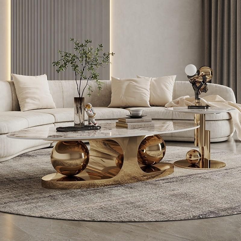 Luxury SS marble top coffee table